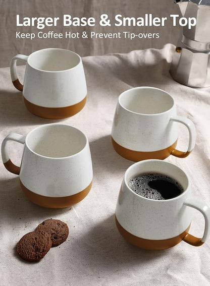 Teocera Ceramic Coffee Mug Set of 4-12 oz Coffee Mugs - Image 4