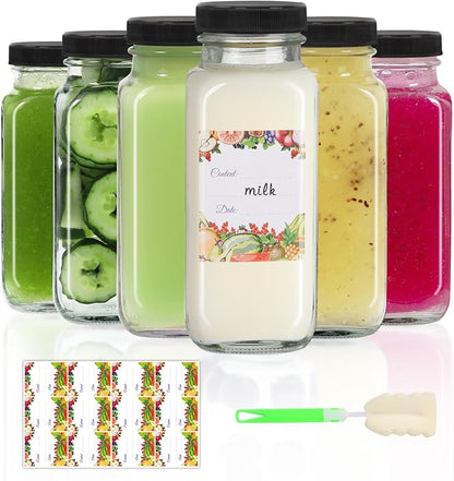 AuroTrends 8 oz Glass Juicing Bottles 6-Pack by AuroTrendsDirect