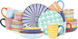 Selamica 30-Pieces Ceramic Dinnerware Sets for 6, Scratch Resistant Plates and Bowls Sets, Microwave and Dishwasher Safe, Assorted Colors A
