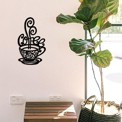 Oubasa Metal Coffee Cup Wall Decor, Minimalist Cafe Themed - Image 4