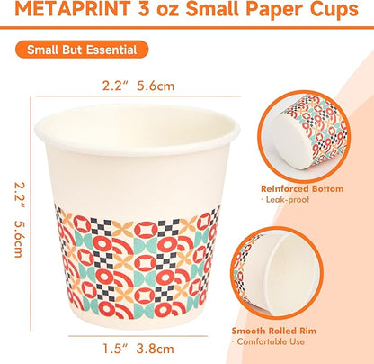 600 Pack 3 oz Bathroom Cups, Disposable Paper Cups with Rolled Rim, Small Paper Mouthwash Cup for Guest Bathrooms, Vanity & Office Use, Puzzle
