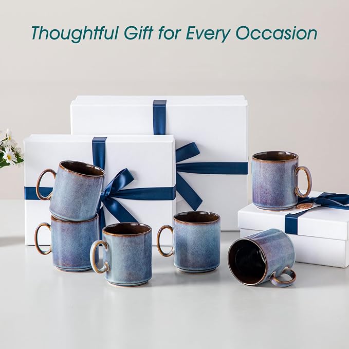 vancasso ONION Ceramic Coffee Mugs Set of 6, 12 Oz Coffee Cups - Image 8
