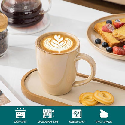 vancasso PLAYA Ceramic Coffee Mug Set of 6, 16 Oz Tea Cups - Image 4