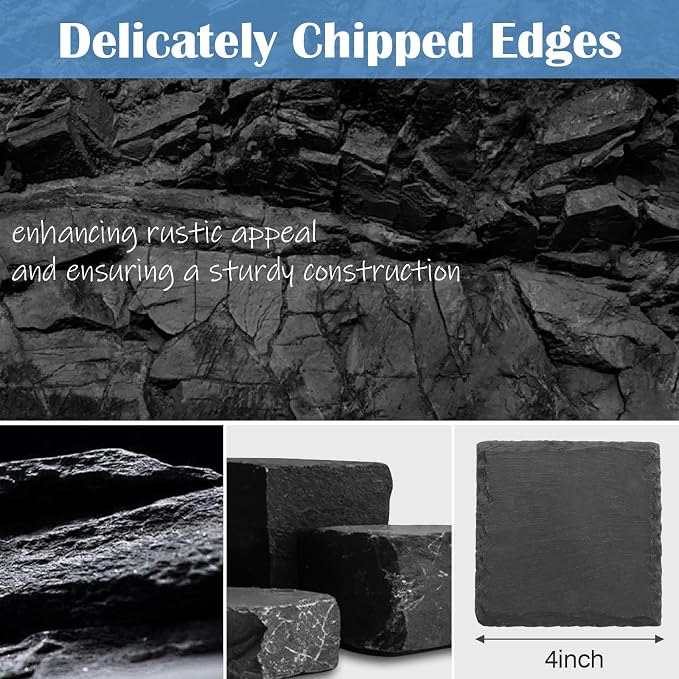 Black Nature Stone Coasters Set of 2 - Image 5