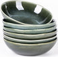 AmorArc Ceramic Cereal Bowls Set of 6, 24 oz Handmade Stoneware Bowls for Cereal Soup Salad Bread, Stylish Kitchen Bowls for Meal, Dishwasher & Microwave Safe-Earth Green