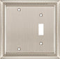 Henne Bery Sunken Pearls Heavy Duty Decorative Wall Plate Switch Plate Outlet Cover (Blank/Toggle, Satin Nickel)