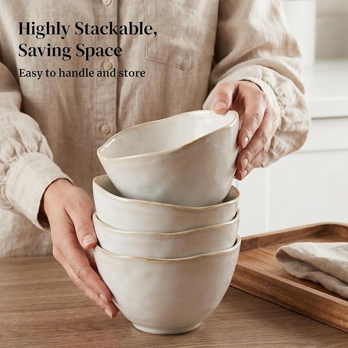 DOWAN 22 oz Cereal Bowls, Deep Ceramic Bowls - Image 8