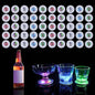 50 PCS LED Coaster, Light Up Coasters for Drinks, Liquor Bottle Lights Stickers Coasters, Flash Light Up Bar Coaster for Club, Bar, Party, Wedding Decor
