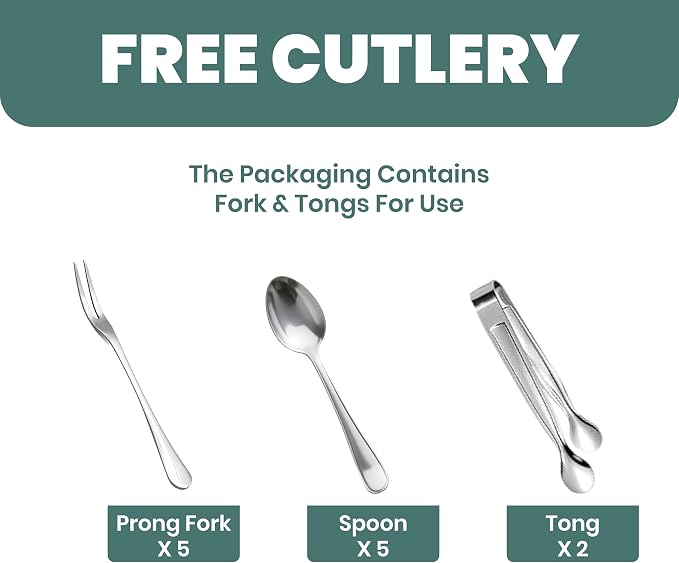 Chilled Condiment Caddy with Lids, 5 Spoons, 5 Forks & 2 Tongs | Chilled - Image 7