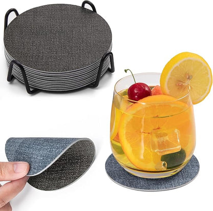 Faux Leather Drink Coasters by Chitomars