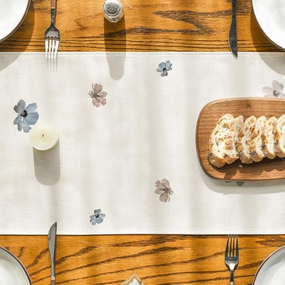 Artoid Mode Brown Poppy Floral Leaves Spring Table Runner, Seasonal Summer Kitchen Dining Table Decoration for Home Party Decor 13x108 Inch