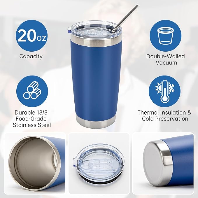 IEOVIEE 32 Pack 20oz Stainless Steel Insulated Bulk Tumblers - Image 5
