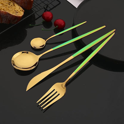 JASHII Flatware Set 24 Piece, Stainless Steel Silverware Set, Macaron Small - Image 2