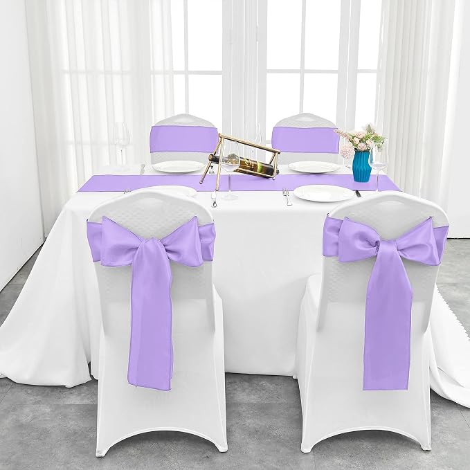 10-Pack Lavender Satin Table Runner 12 x 108 Inch Long Bright and Smooth Silk - Image 7