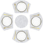 SHACOS Large Size Wedge Placemats with Centerpiece Round Mat Set of 5 Round Table Place Mats Washable Dining Table Placemats Reversible, Gray White