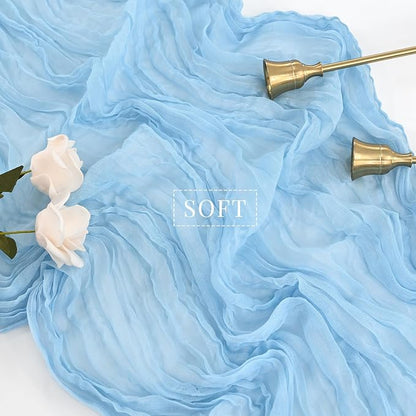 12 Pcs Baby Blue Cheesecloth Table Runner 10FT Runner - Image 4