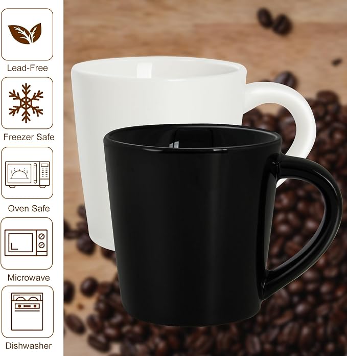 4.2oz Espresso Cups Set of 2, Ceramic Coffee Mugs Demitasse Cups, Small - Image 2