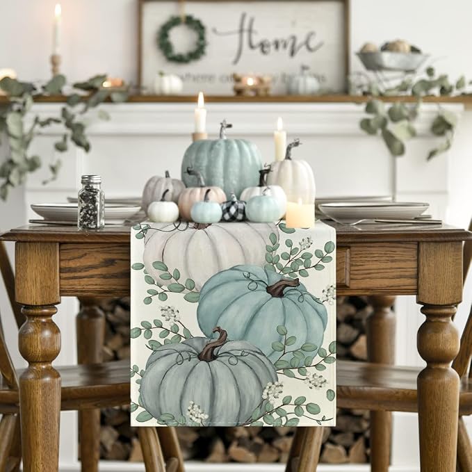 Artoid Mode 210 GSM Fall Table Runner 13x108 Inch Home Party Decor | Pumpkins - Image 2