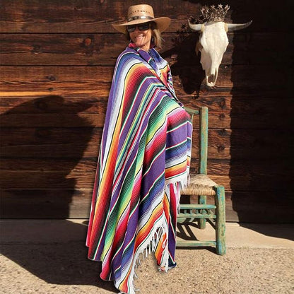 Fowecelt Mexican Serape Blanket Tablecloth 59 x 84 Inch - Image 5