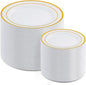 AOZITA 200PCS Gold Plastic Plates Set, Heavy Duty Disposable Plates by AOZITA