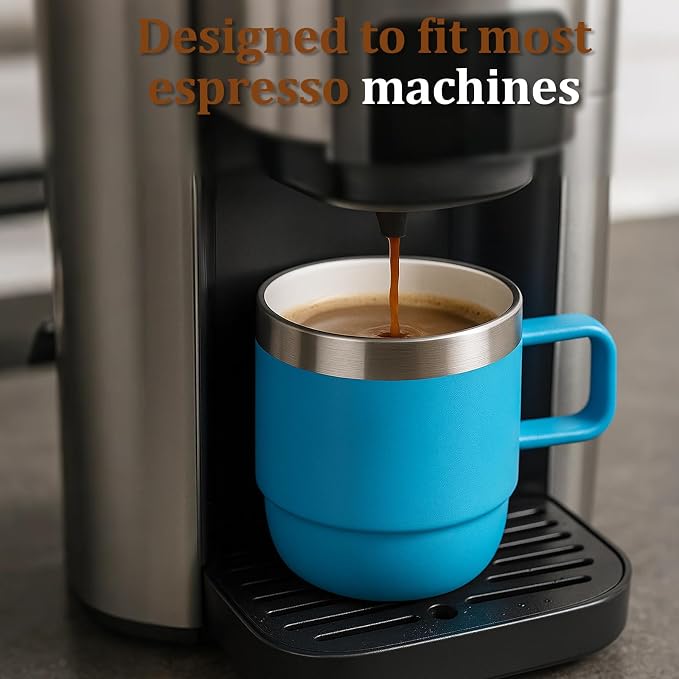 Zenbo 6 oz Espresso Mug with Handle, Ceramic-Lined 18/8 Stainless Steel | - Image 2