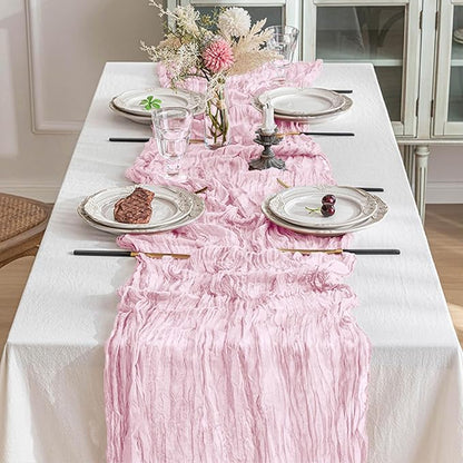 1 Pack Cheesecloth Table Runner 10Ft Christmas Gauze Boho Table Runners - Image 7
