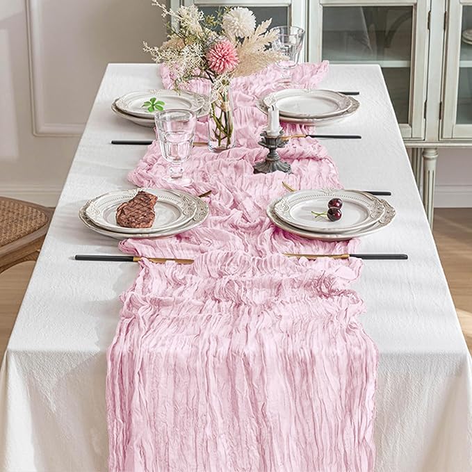 12 Pack Cheesecloth Table Runner 10Ft Christmas Gauze Boho Table Runners - Image 7
