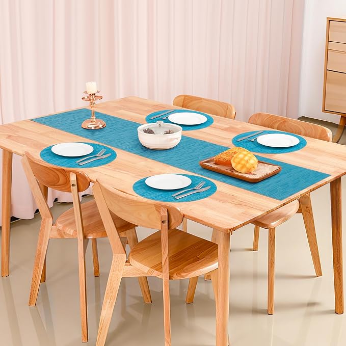 Table Runner 55 Inches Long, Vinyl Woven Heatproof Table Runners | Washable - Image 5