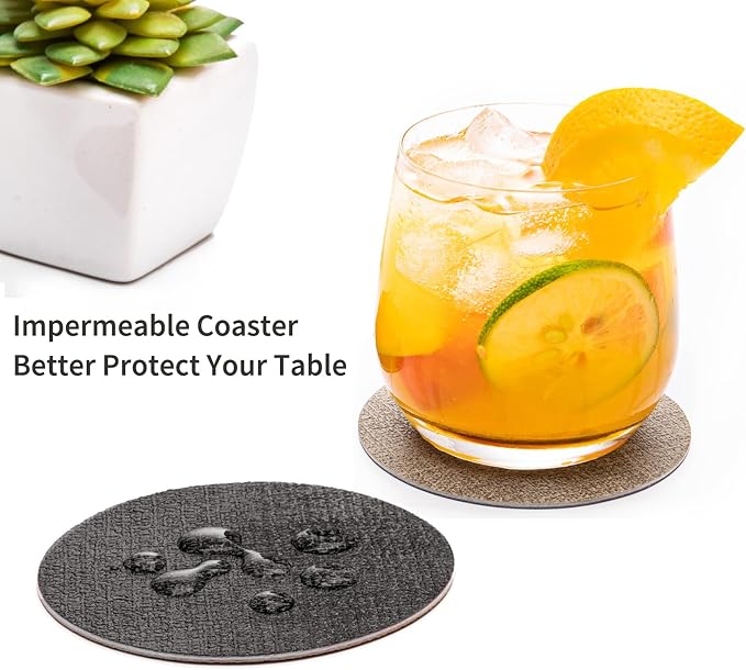 Faux Leather Drink Coasters - Image 2