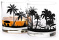 Black Lantern Beach Landscape Whiskey Glass Set Set of 2 Old Fashioned 11oz Tumblers | Heavy Base Cocktail Glasses with Gift Box