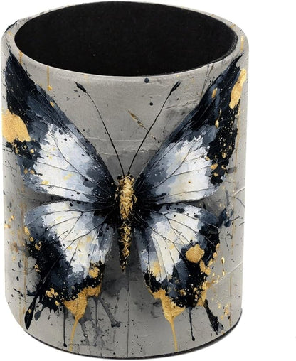 Leather Pen Holder for Desk, Watercolor Butterfly Pencil Cup Pen Organizer by Unknown