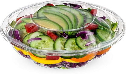 GUSTO [18 oz. - 50 Count Clear Plastic Salad Bowls - Perfect by GUSTO