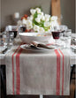 Solino Home 100% Pure Linen Table Runner, 14 x 144 in, French Stripe | Table by SolinoHome