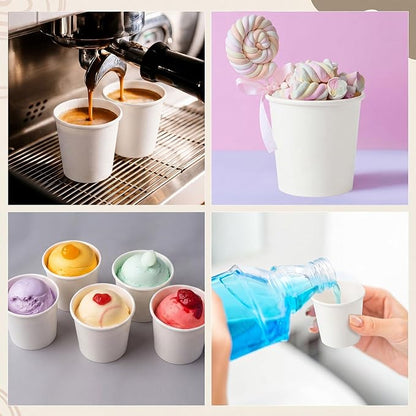 100 Pack 4oz Mini Coffee Cups Disposable Paper Cups Hot or Cold Beverage Cup - Image 7