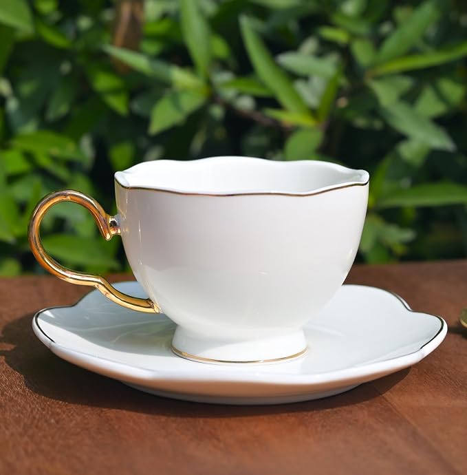 British Coffee Cup 3 Piece Set（6.8oz） Household Fashional Tea Cup - Image 7