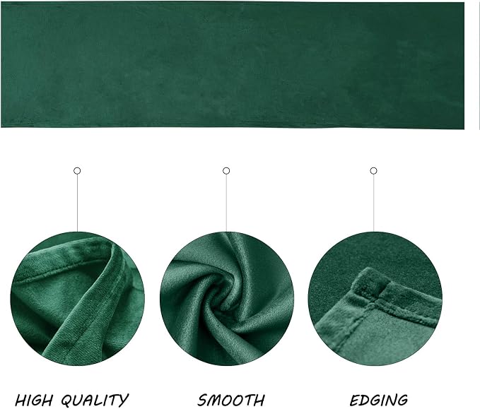 BALCONY & FALCON Table Runner Velvet Emerald Green 14"x51" | Elegant, Fall Decor - Image 2