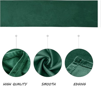 BALCONY & FALCON Table Runner Velvet Emerald Green 14"x51" | Elegant, Fall Decor - Image 2
