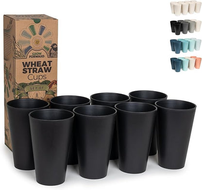 Grow Forward Premium Wheat Straw Cups - 20 oz Unbreakable BPA Free Hard Plastic by GrowForward