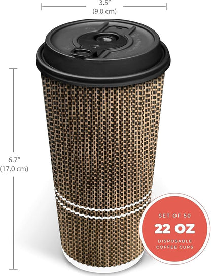 To Go Coffee Cups With Lids - 22 oz Disposable Coffee Cup With Lid. Large Togo - Image 3