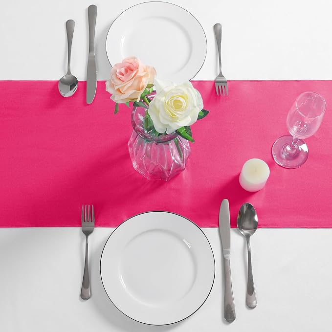 Manyshofu Hot Pink Satin Table Runner 12x72 - Image 2