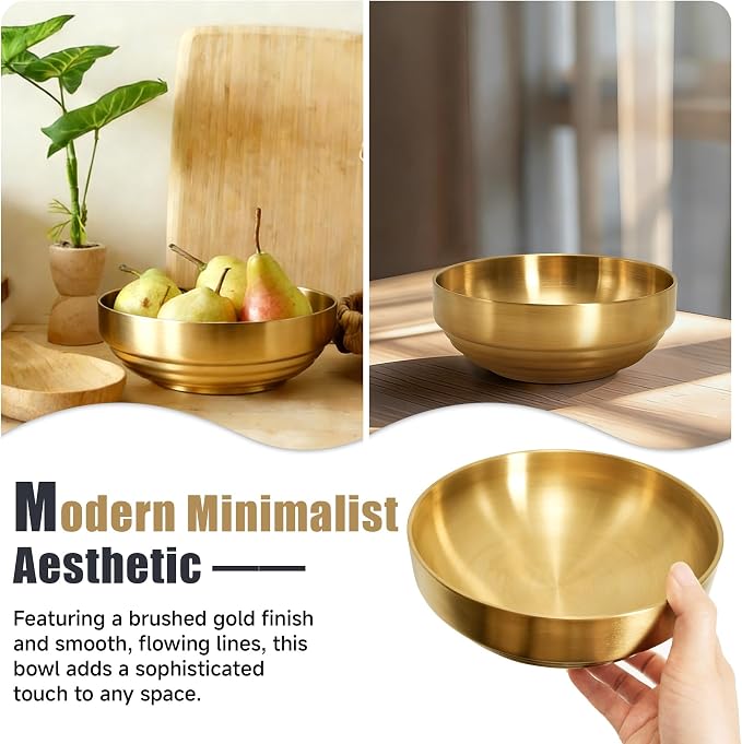 7.4" Gold Decorative Bowl Key Bowl Stainless Steel Fruit Bowl Modern Stylish - Image 3