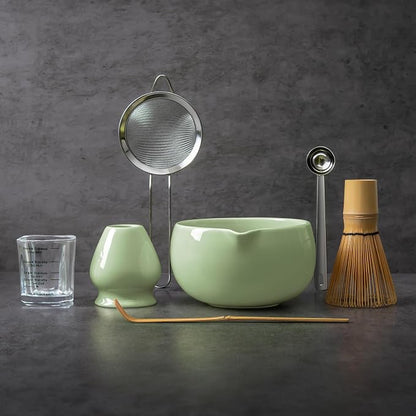 YIBO Matcha Whisk Set, Matcha Kit Bamboo Whisk and Ceramic Bowl by YIBO