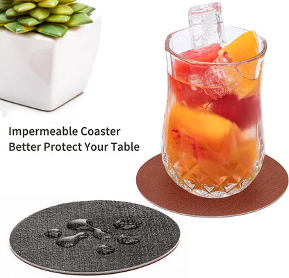 Faux Leather Drink Coasters - Image 2