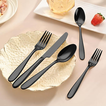 20-Piece Black Silverware Set, Flatware Set - Image 5