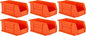 Hudson Exchange 11" x 5-1/2" x 5" (6 Pack) Plastic Stackable Storage Bin and Hanging Container, Orange
