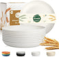 Wheat Straw Plates 10 Inch, Reusable Plastic Plates Set by BUSOKIP