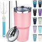 30 oz Tumbler with Lids and Straws, Stainless Steel Insulated Coffee Tumbler by GUDEMAO