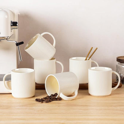 theterra Ceramic Coffee Mugs Set of 6, 14.2 oz Coffee Cups by TheTerra