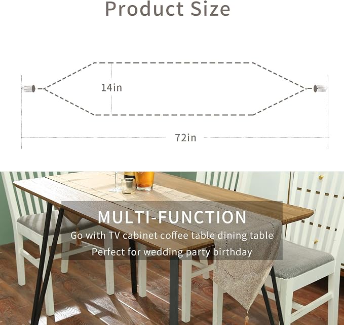 Tosewever Decorative Linen Table Runner - Image 2