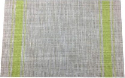 Gugrida Luxury Green Placemats Set of 6 Crossweave Woven Vinyl Placemat for Dining Table Kitchen Table Mats